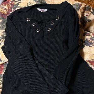 No Boundaries Black V-Neck Sweater
